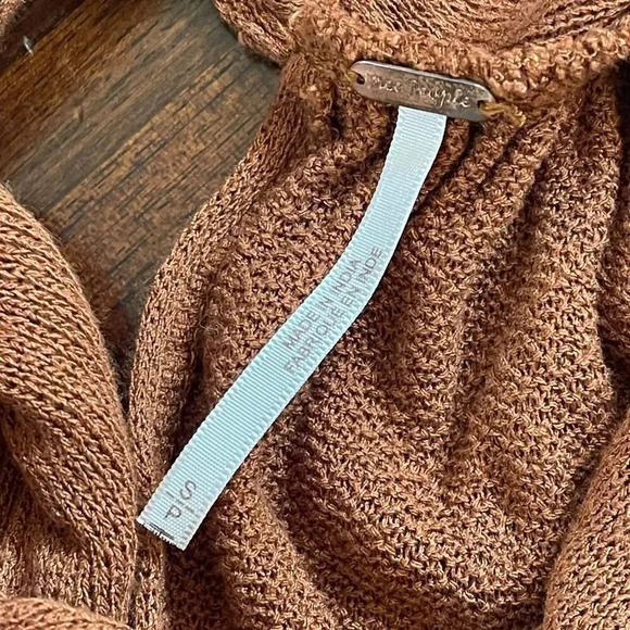 Free People Women's Top Small Brown Tunic SLeeveless Tie Back Bandana - Picture 13 of 14